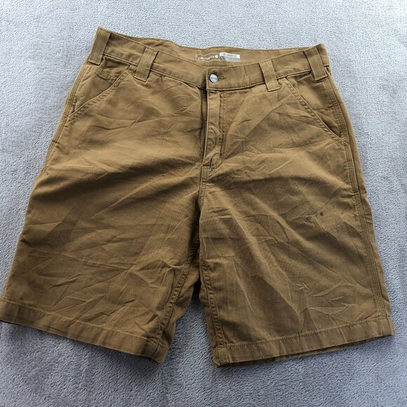 Carhartt Men's Work Shorts Size 34 Rugged Flex Relaxed Canvas Khaki Tan Casual - Picture 16 of 16